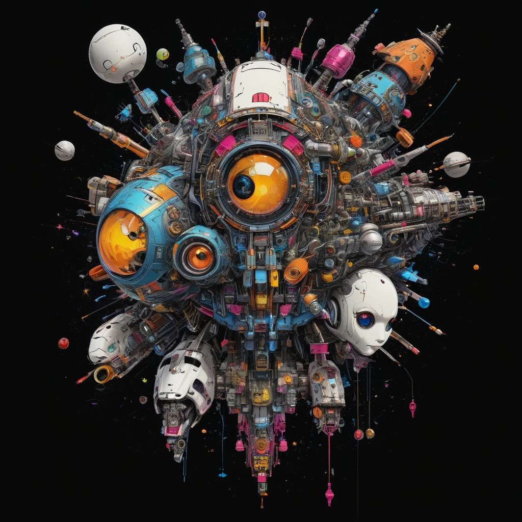 Anime-Surreal Robot Spacecraft Portrait in 8K HDR