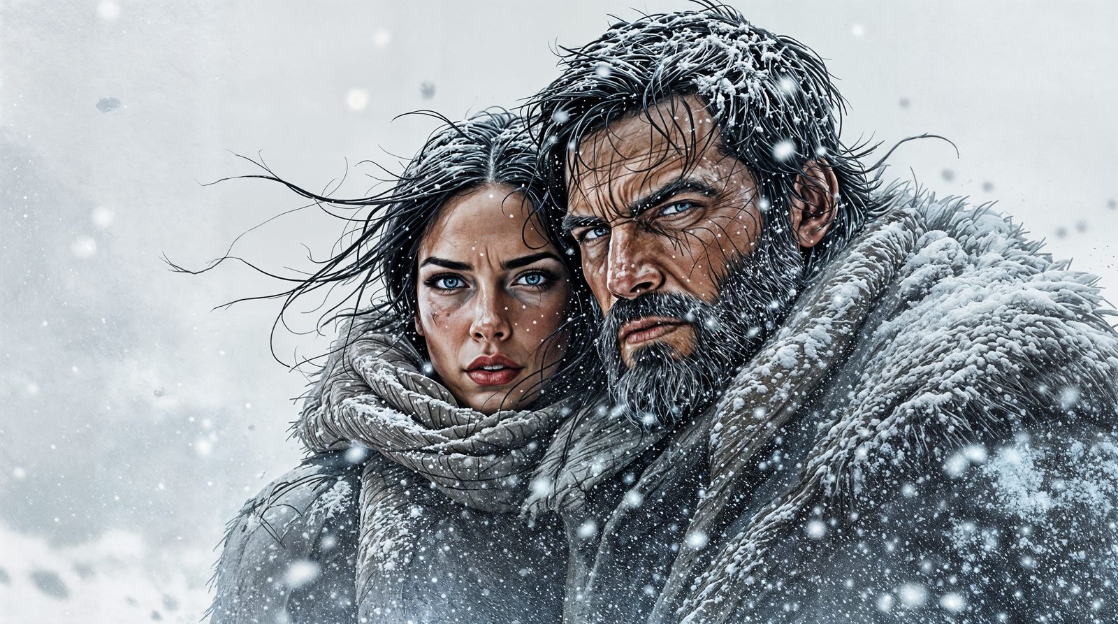 Graphic Novel-Style Couple Endures Fierce Blizzard