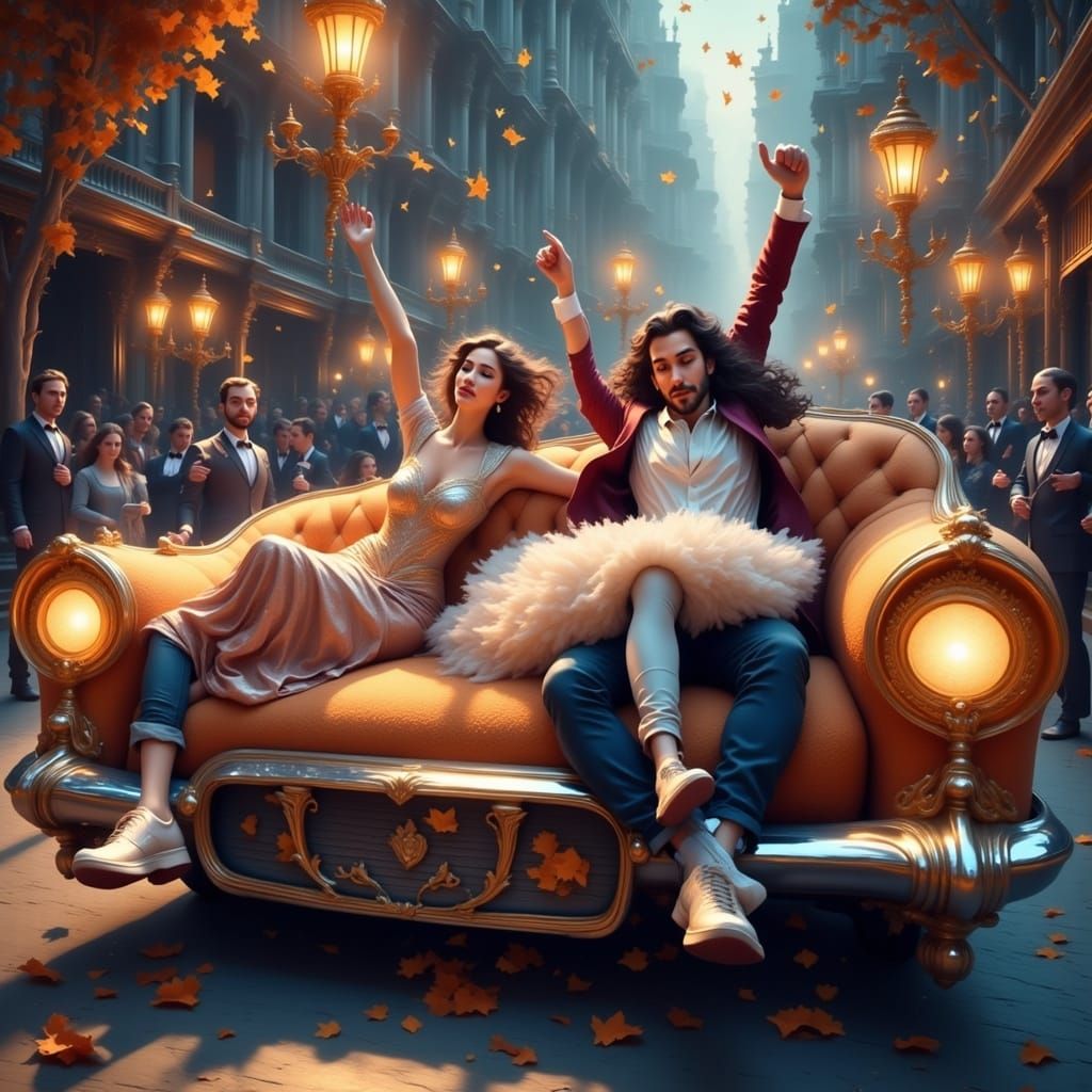 Whimsical Couch Car Built by Joyful Couple