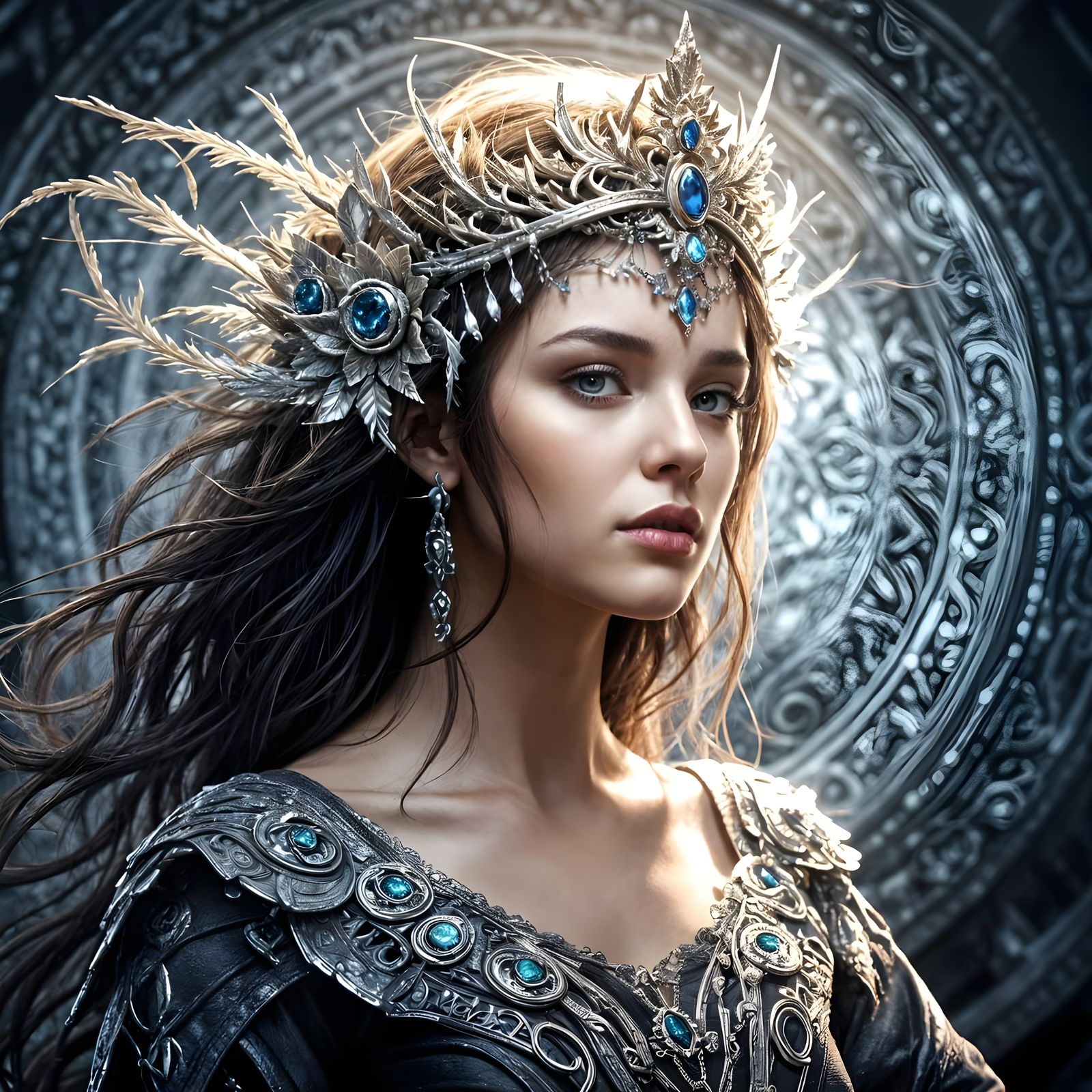 Goddess of Elegance in Hyperrealistic Beauty