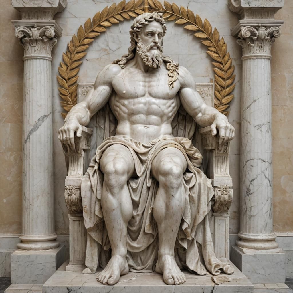Zeus on Throne: Classical Greek Marble Sculpture