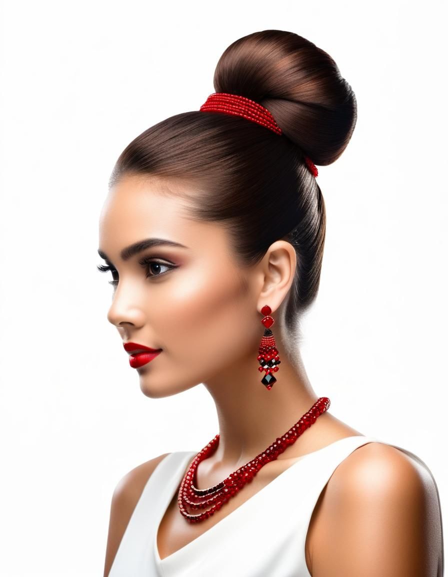 Elegant Portrait of Woman with Airbrushed Makeup