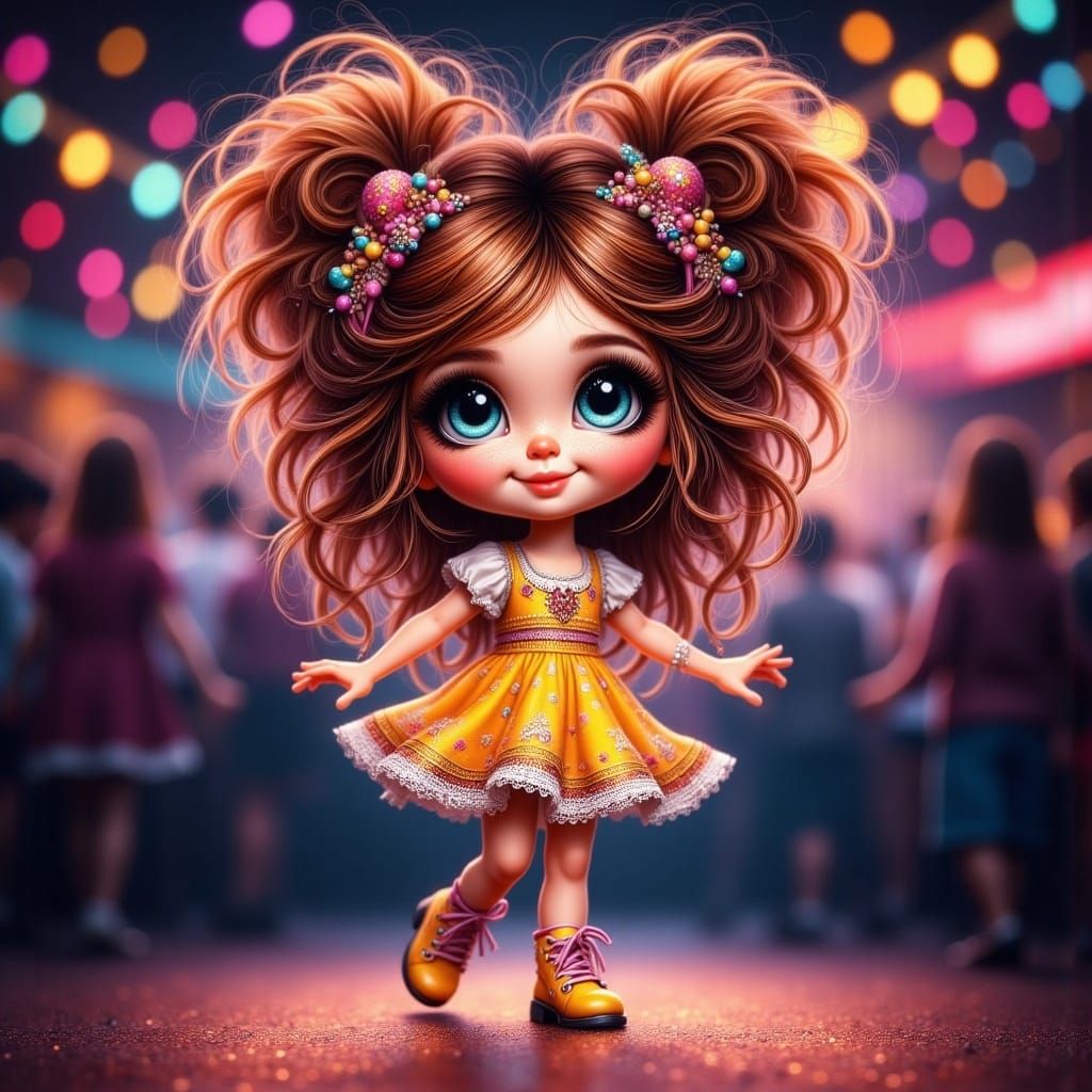 Whimsical Disco Girl at the Club