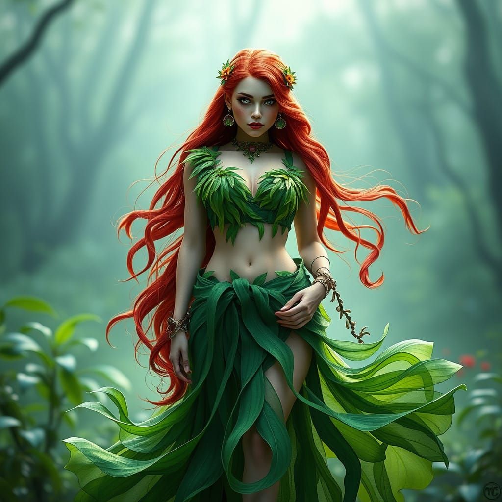 Ethereal Poison Ivy in Botanical Attire