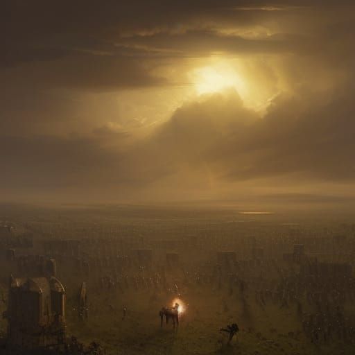 Epic Battle Scene in Dark Fantasy Style