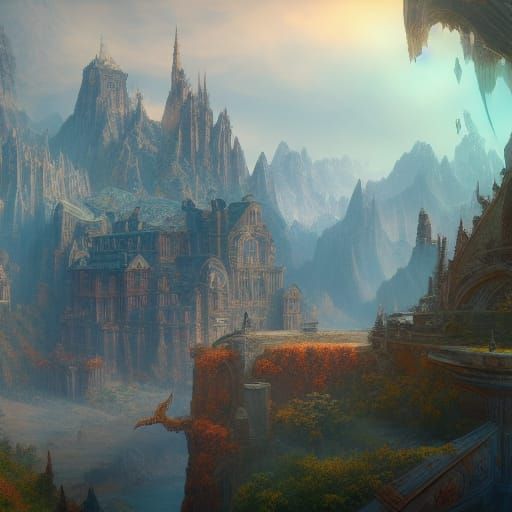 Mathematics: Detailed Matte Painting in Deep Color