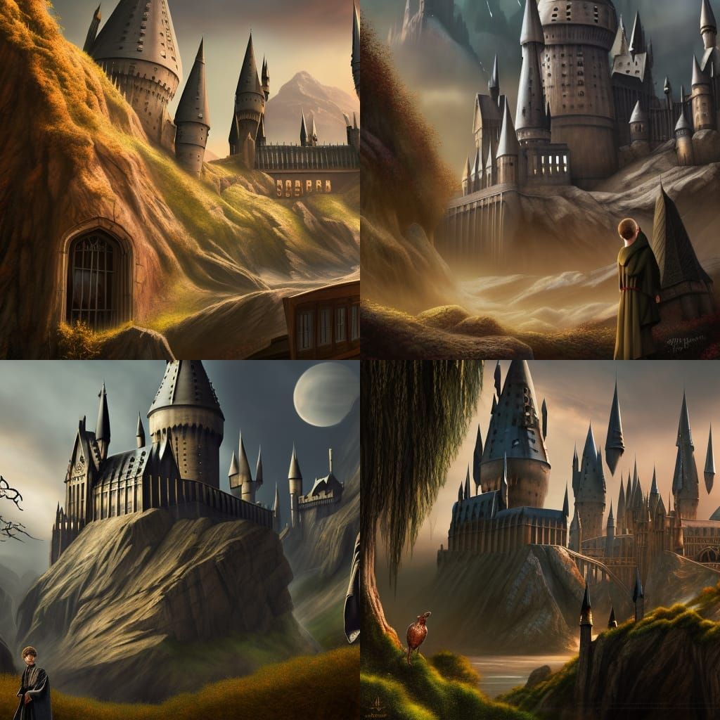 Dobby the House Elf at Hogwarts: Detailed Matte Painting