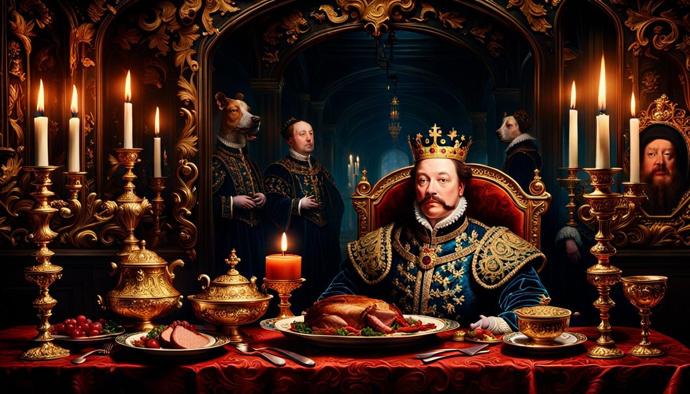 Henry VIII Feasts in Lavish Dark Art