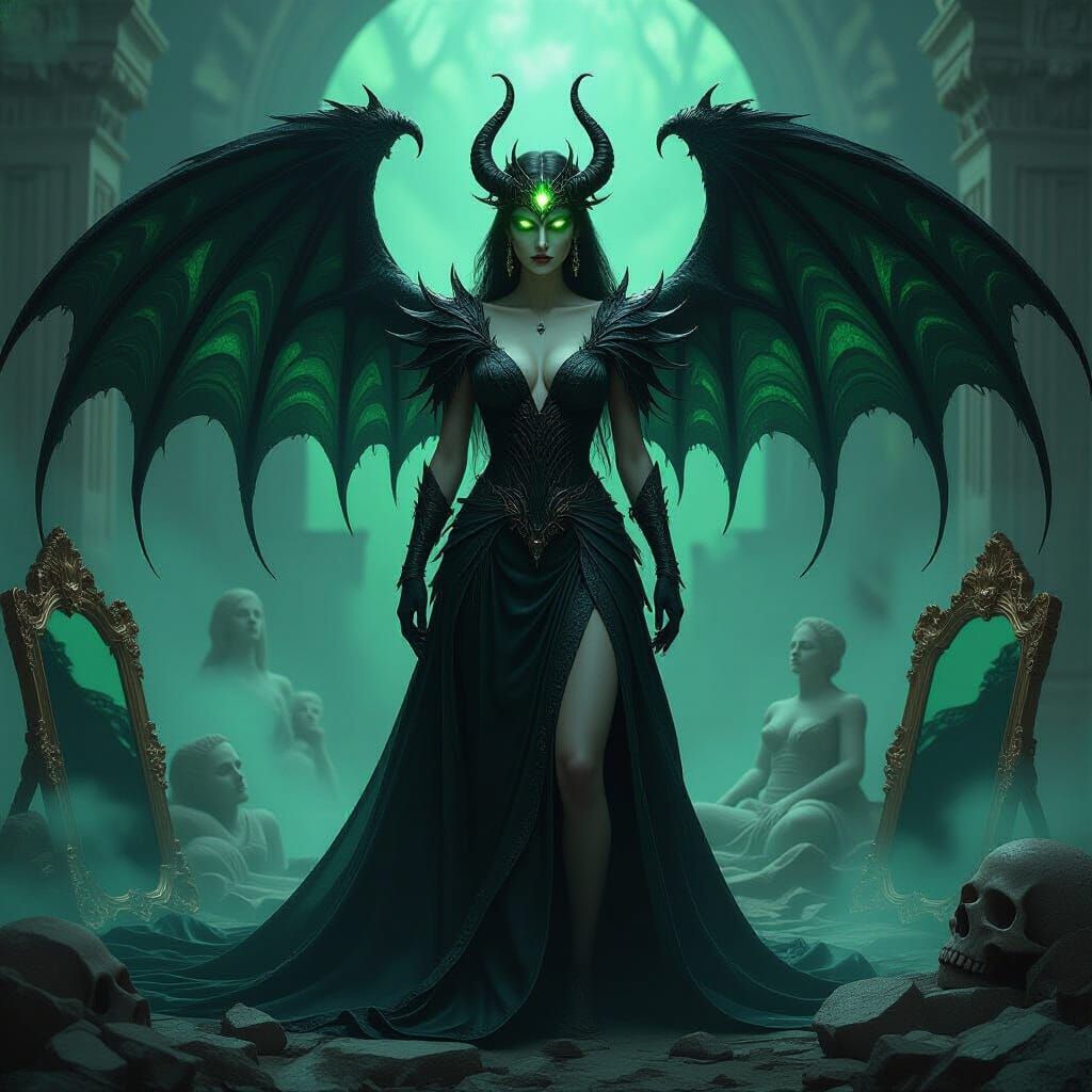 Basilisk Shadow Empress in Hyper-Realistic Fantasy Style