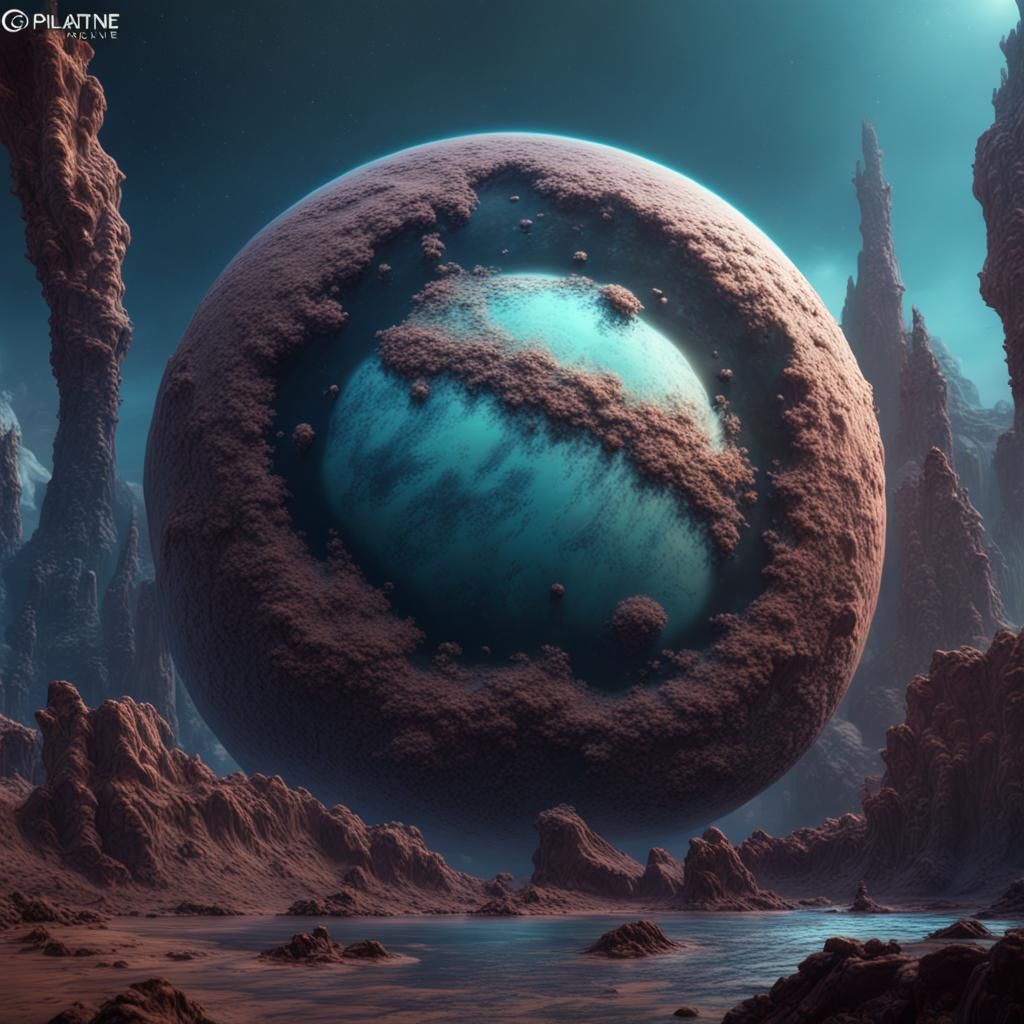 Detailed Matte Painting of Planet Neptune