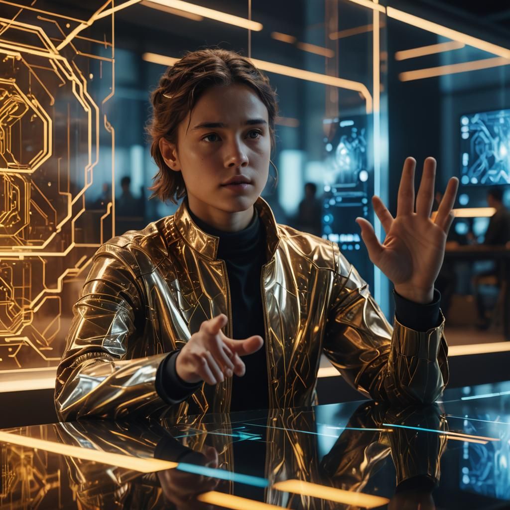 Futuristic AI Interface in Cinematic Lighting