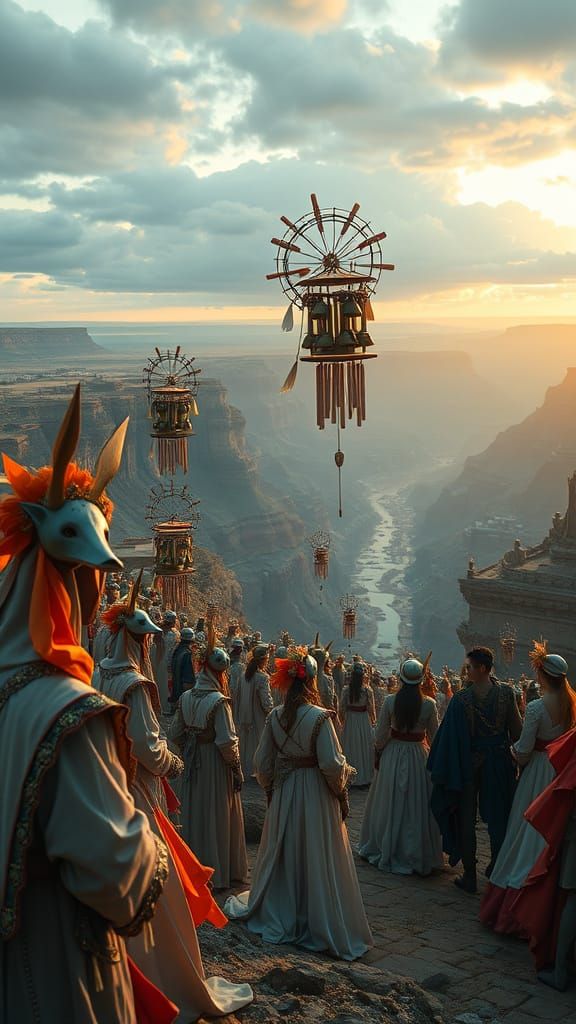 Canyon City Festival of Echoes with Masked Crowds