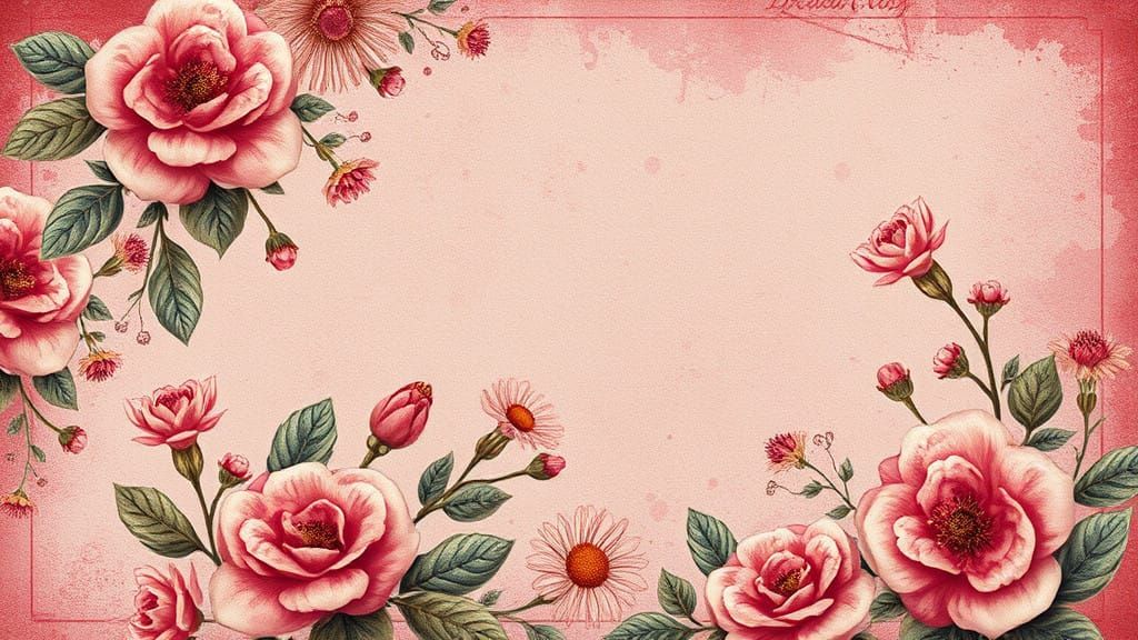 Whimsical Floral Fantasy in Vintage Aesthetic