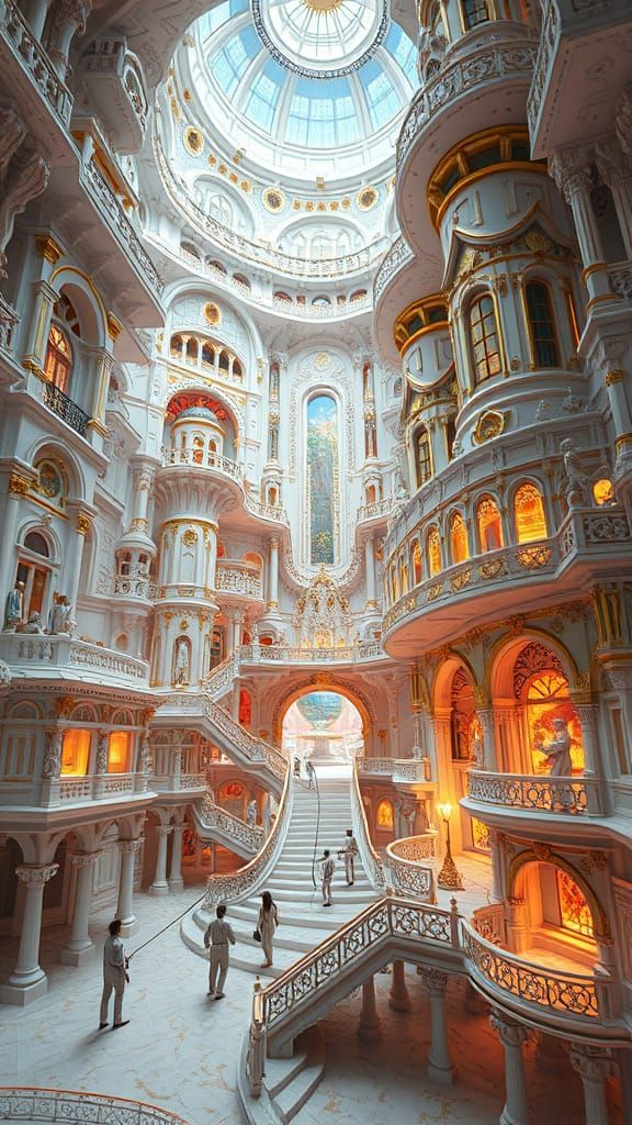 Surreal Palace Melting: Baroque Architecture in Dreamlike Vi...