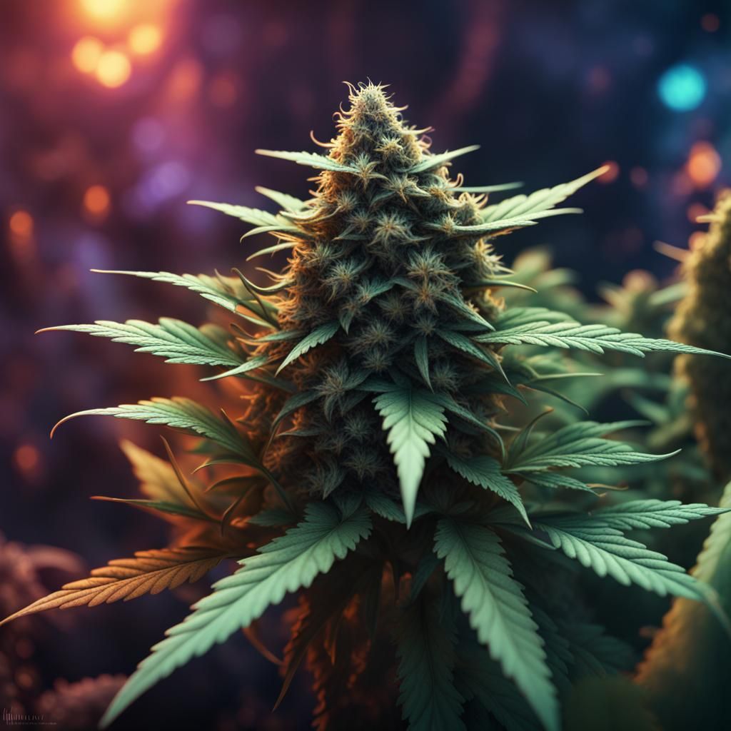 Detailed Matte Painting of Marijuana Smoking