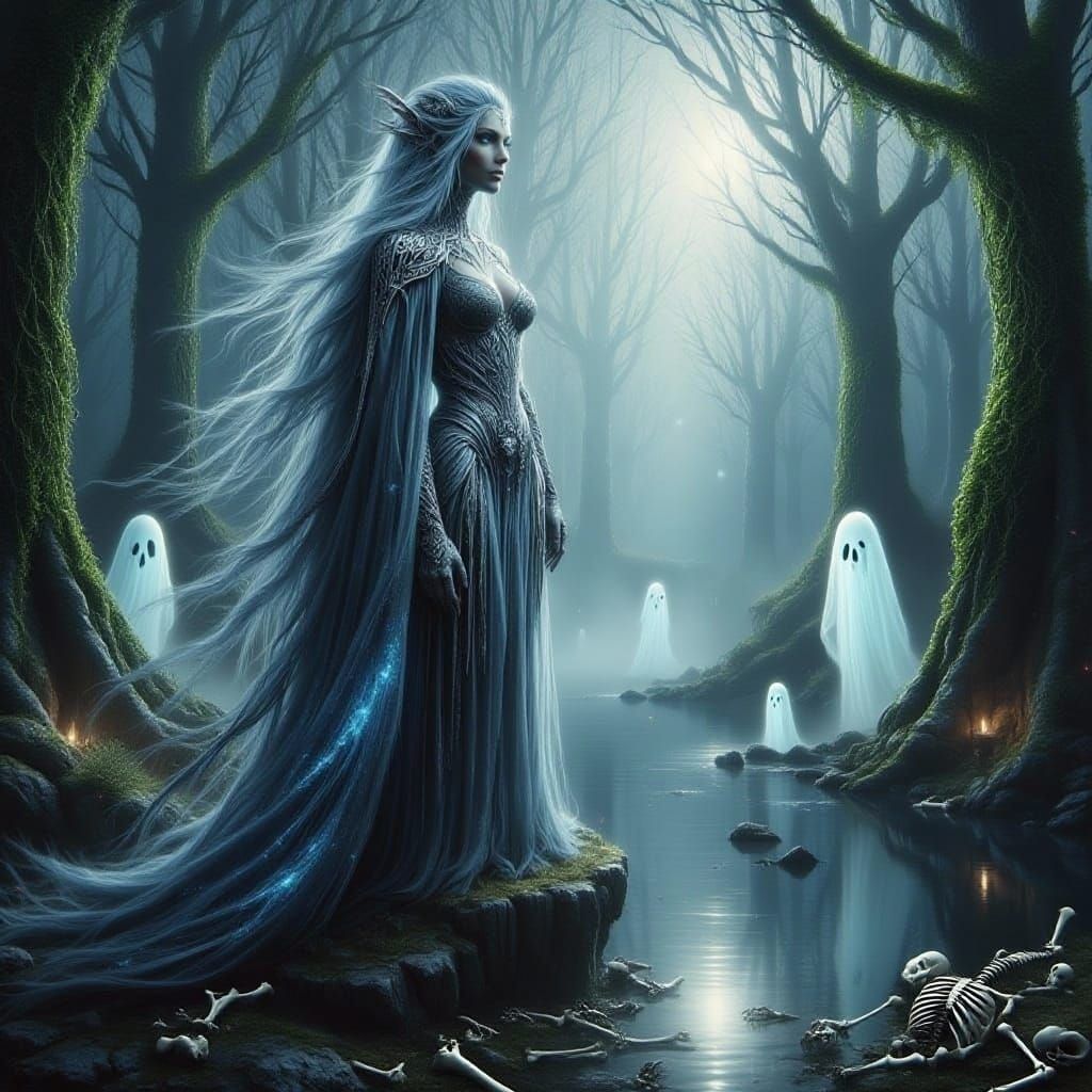 Queen of the Underworld Amidst Mist and Vines