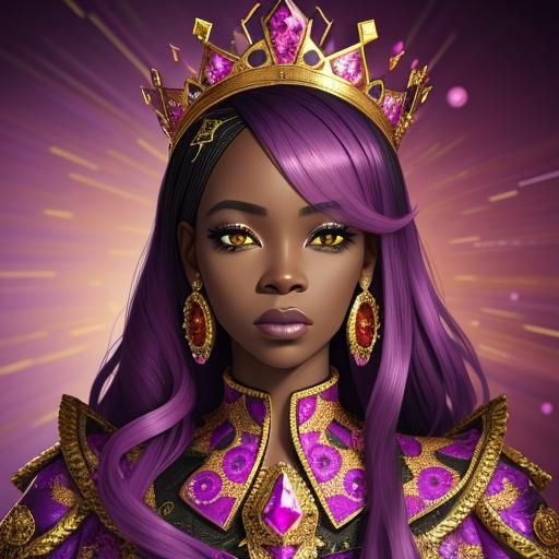 Glamorous 3D Portrait with Diamond Monogram