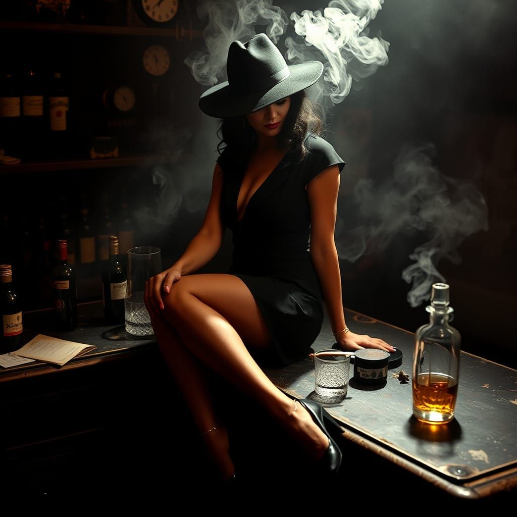 Smoky Jazz Club Scene: A Noir-Inspired Portrait