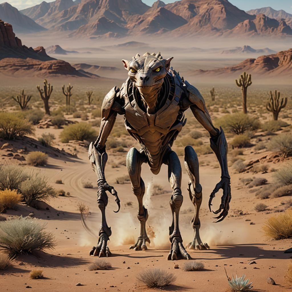 Desert Creature with Supernatural Speed in Ethereal Style