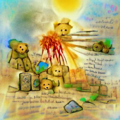 Storybook Illustration of War and Destruction