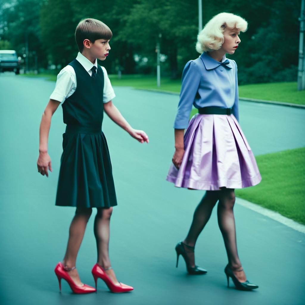 Dramatic Film Still: Teen Crossdressing Discovery