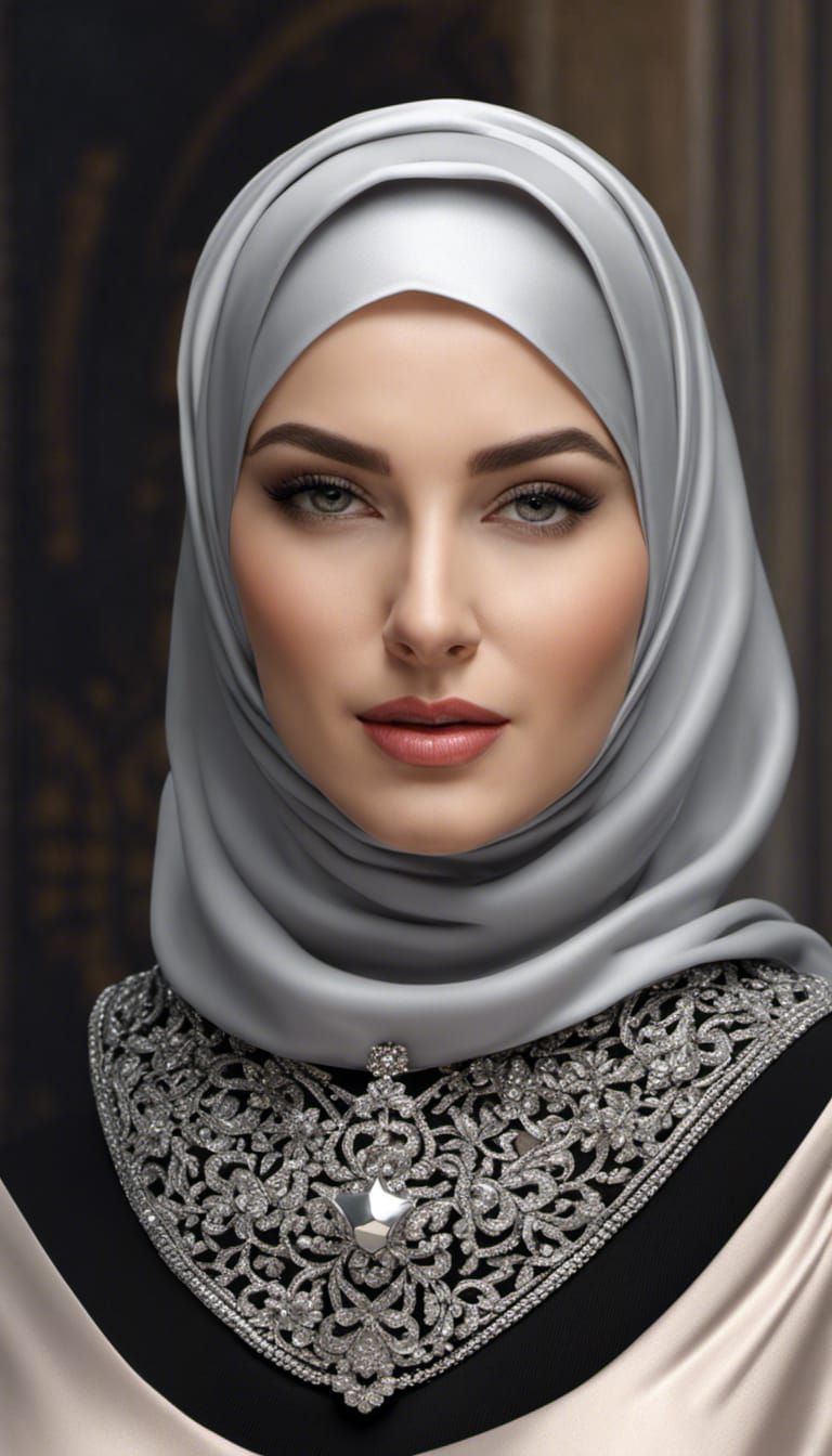 Enticing Woman with Hijab and Facemask in 4K