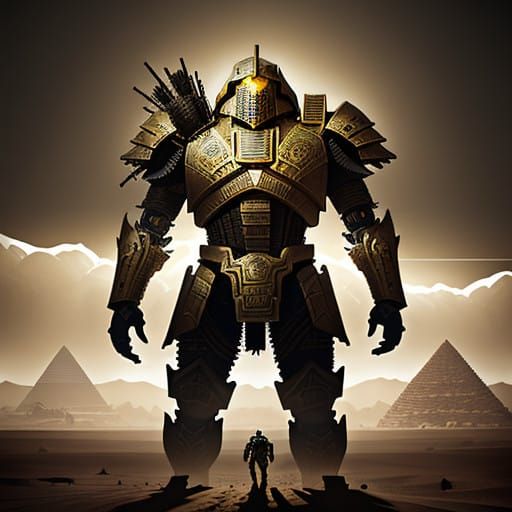 Gritty SCARAB Warrior in Desert Ruins