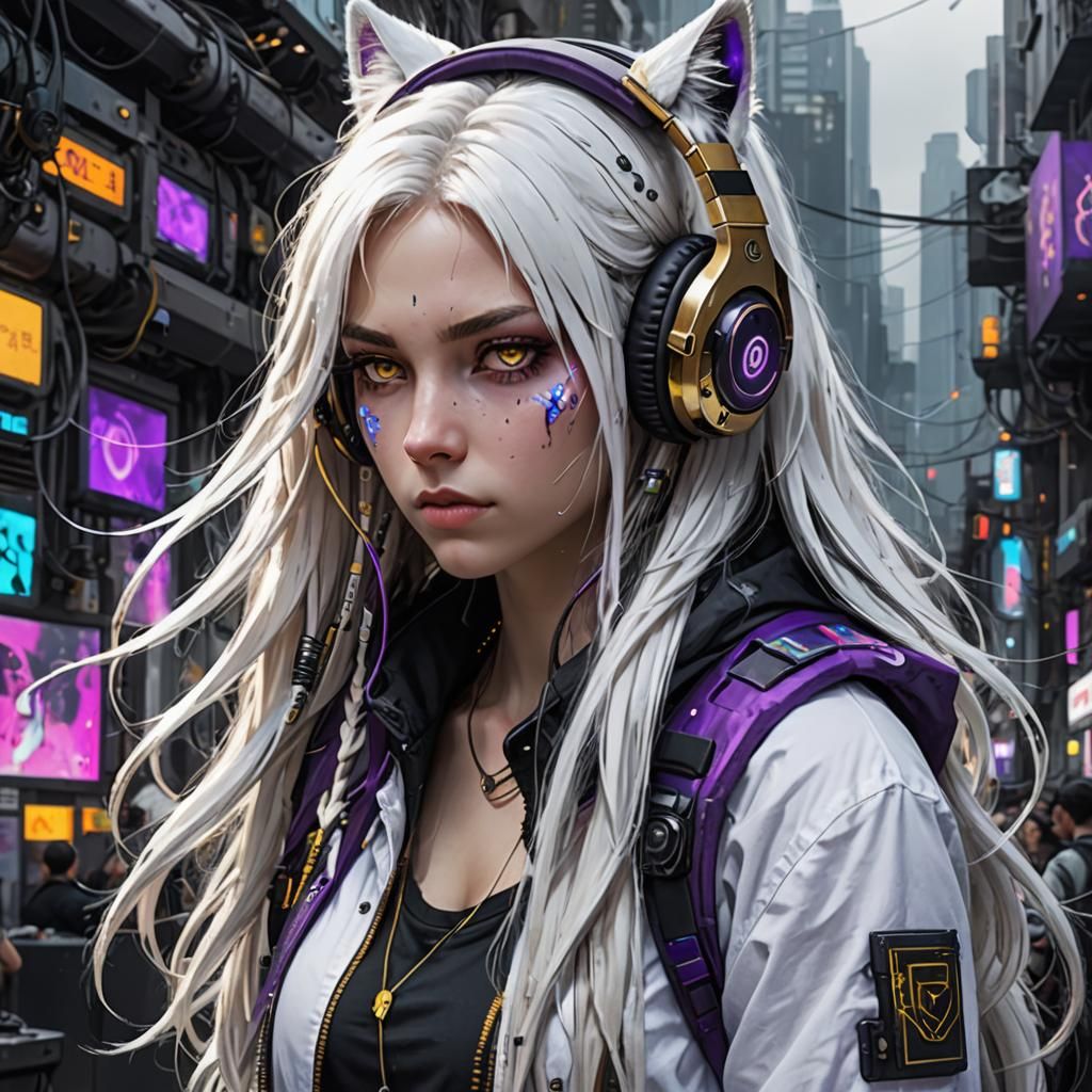 Cyberpunk Female Neko