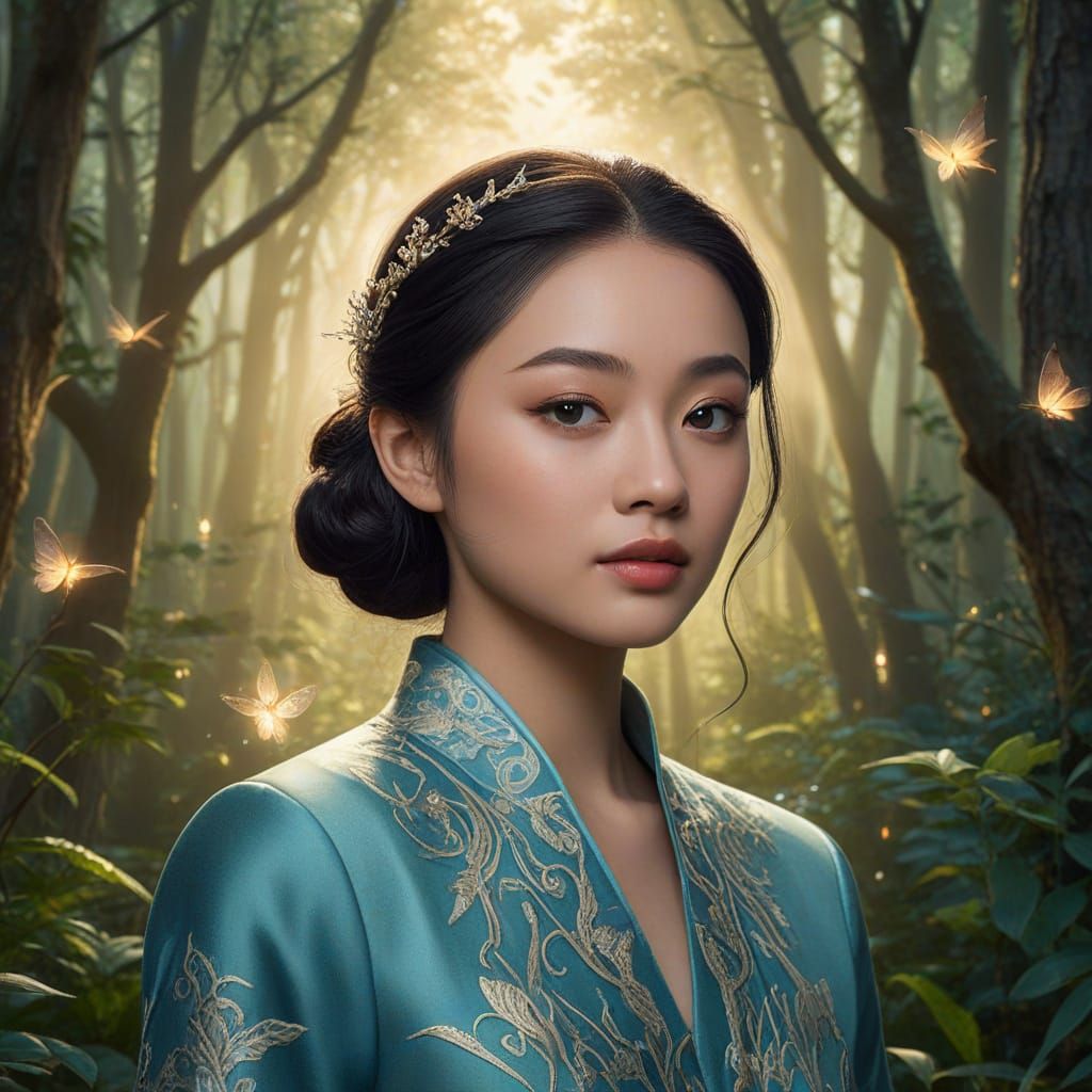 Lana Condor as Fantasy Leader in Gothic Forest