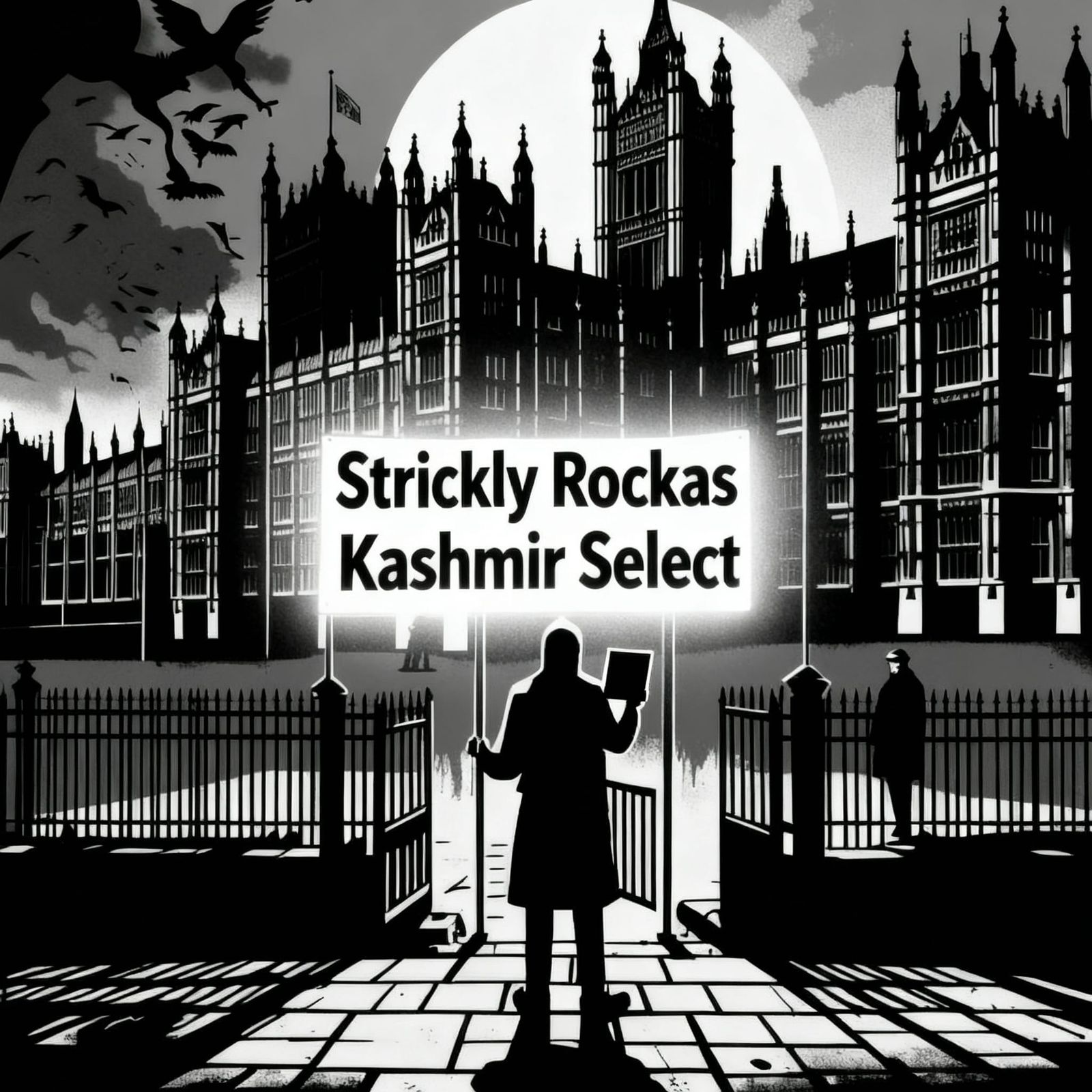 Parliament Building Displaying "Strickly Rockas Kashmir Sele...