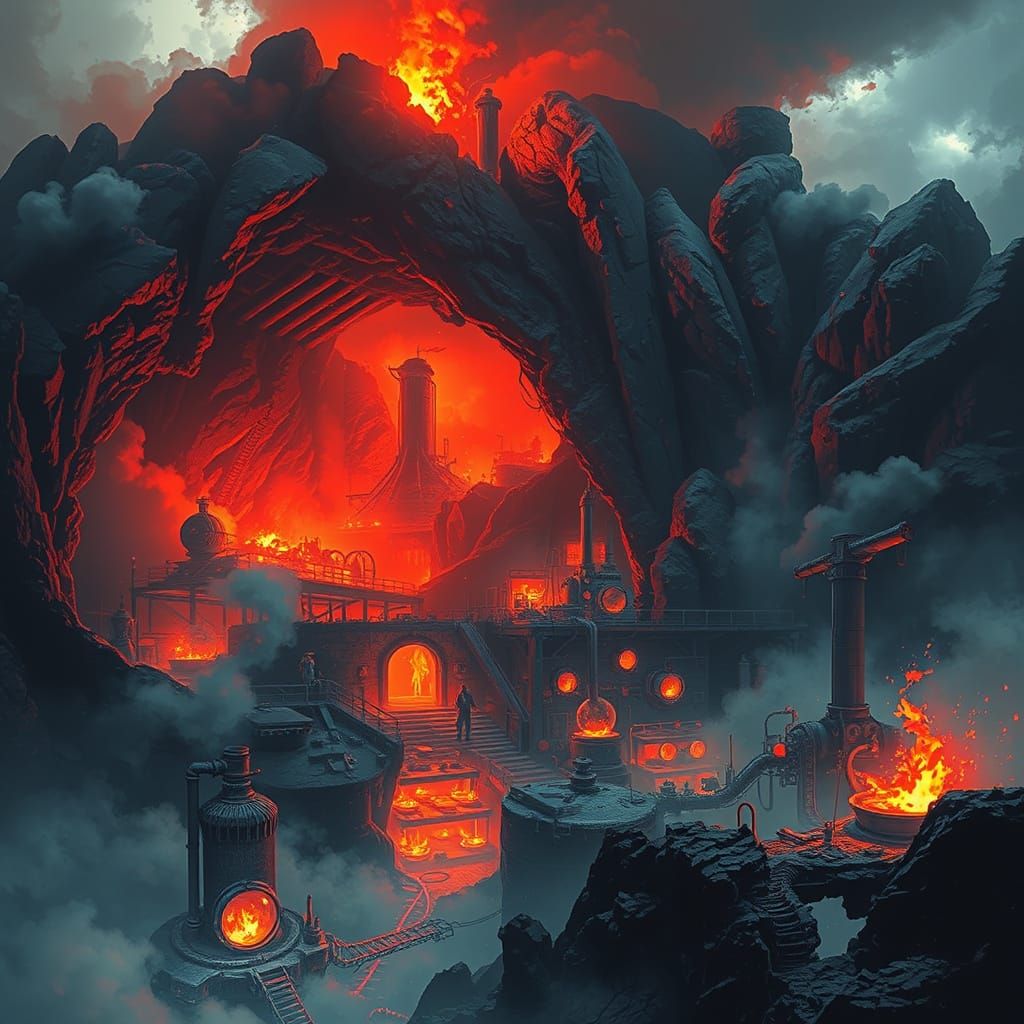 Hidden Volcanic Fortress with Mad Scientist Lab