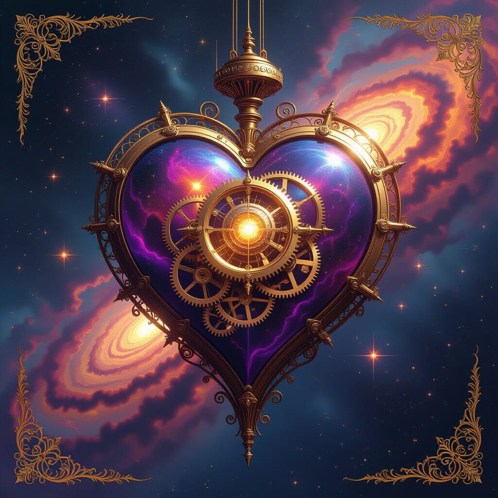 Cosmic Clockwork Heart Pulsing with Energy in Deep Space