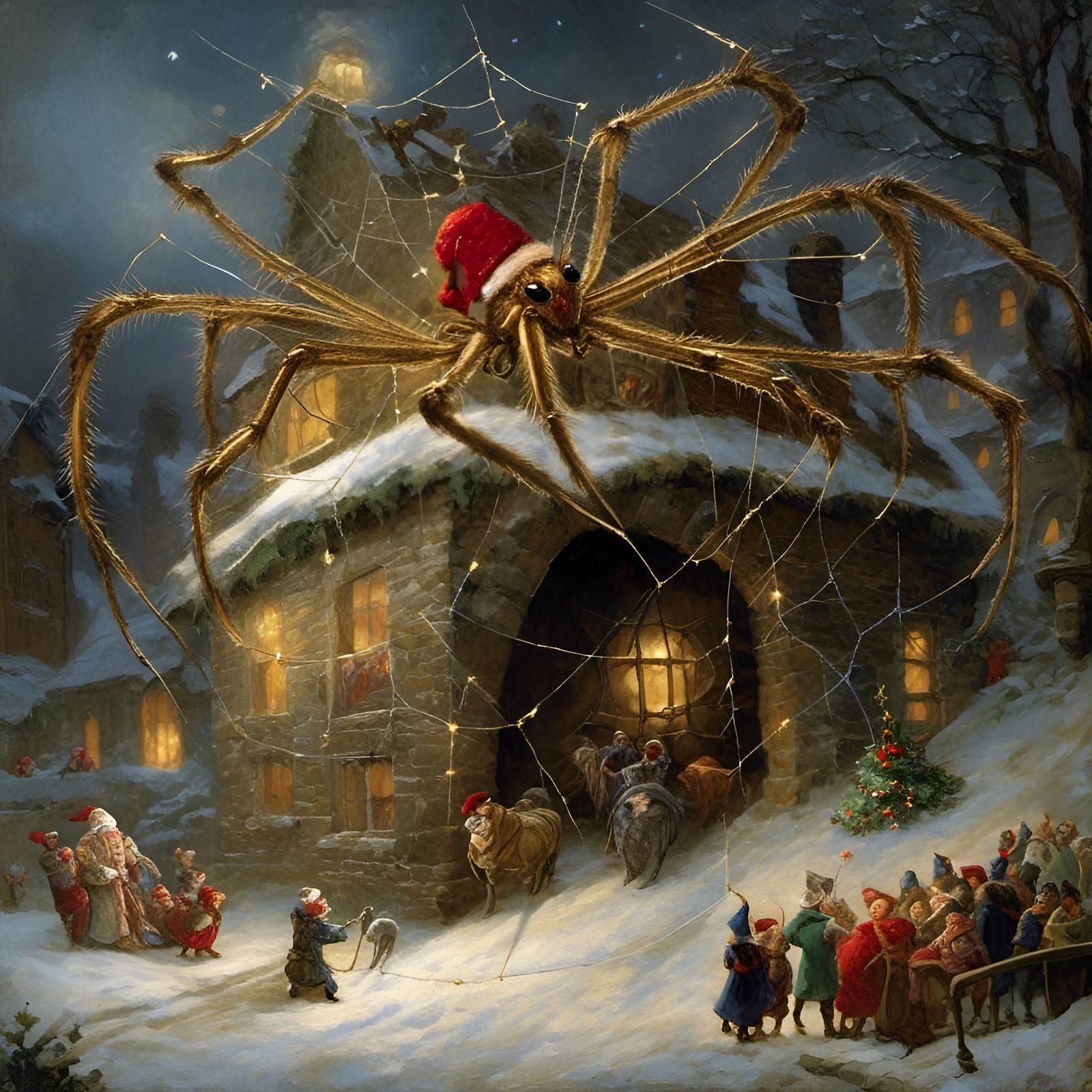 Festive Spider Web Christmas Decoration