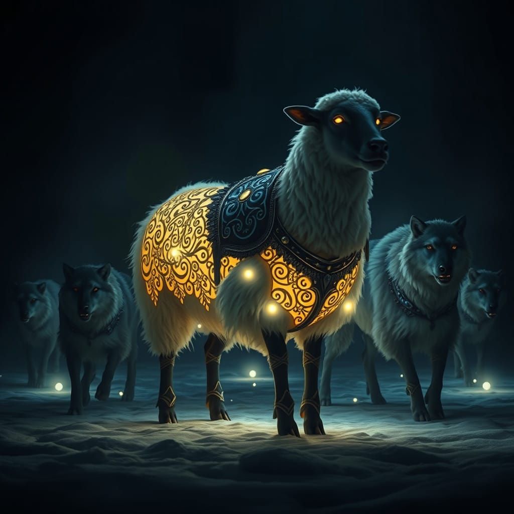 Luminous Sheep in Byzantine Glory