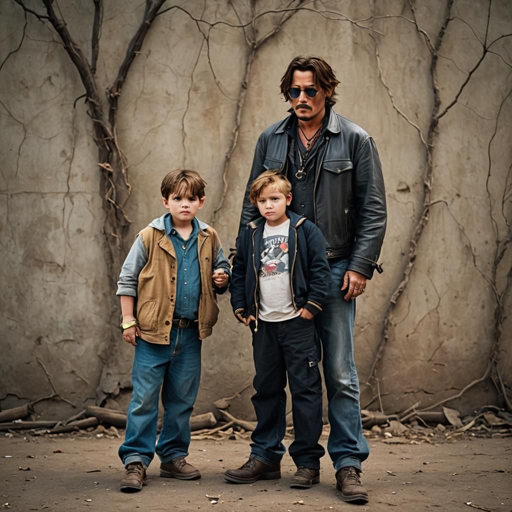 Johnny Depp Portrait with Child, Professional Photography