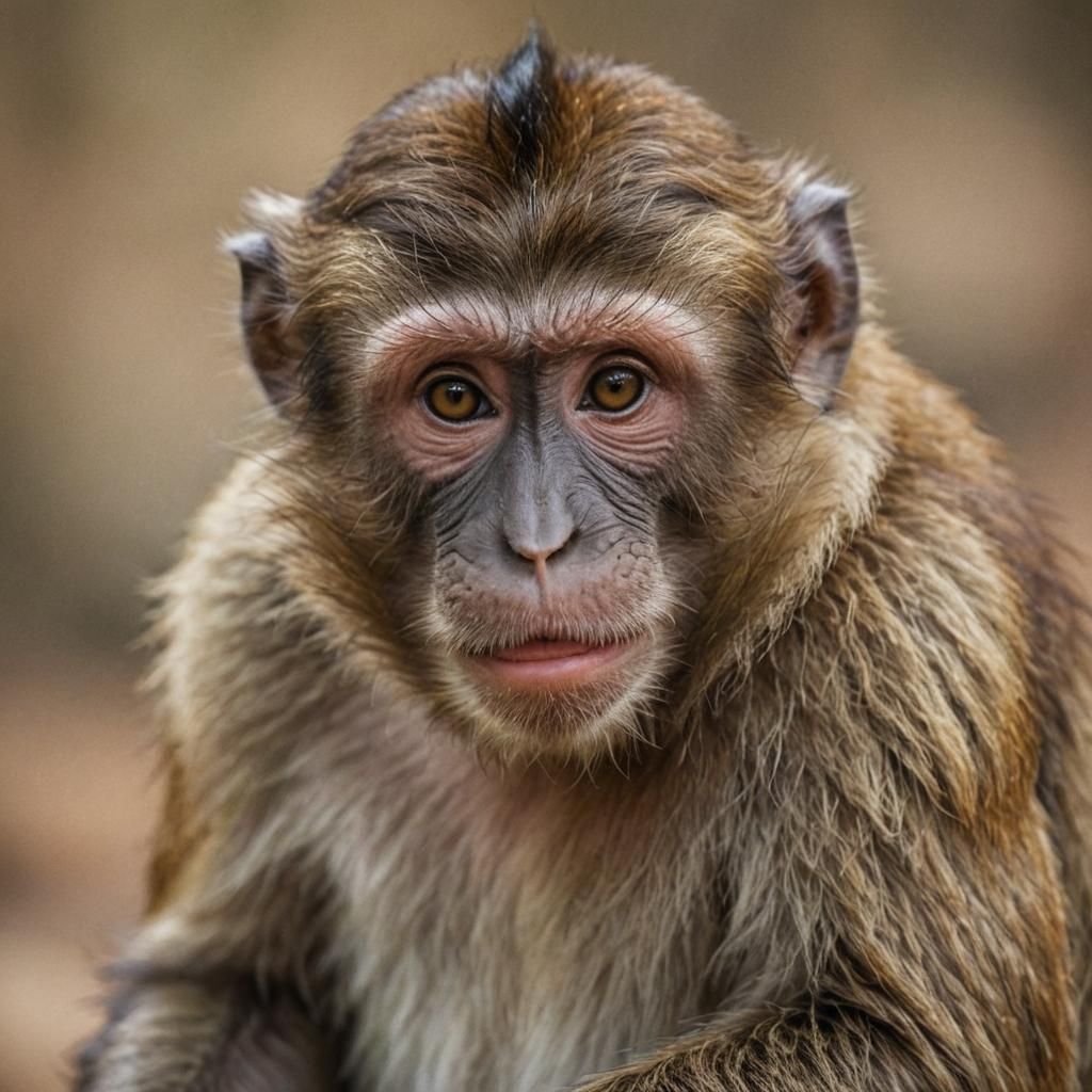 Sad Monkey Portrait in Natural Light