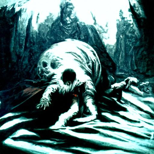 Death Drags a Figure Downward: Horror Art