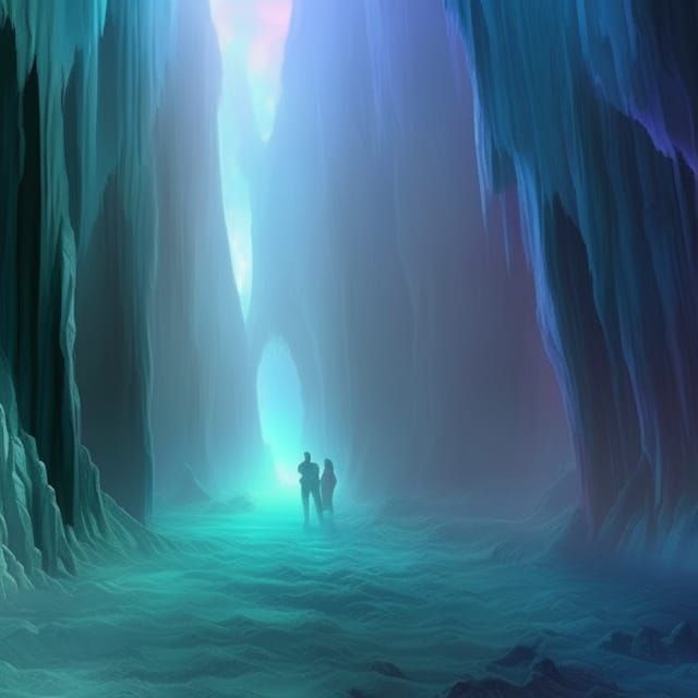 Ethereal Fae Crystals in a Dreamlike Cavern