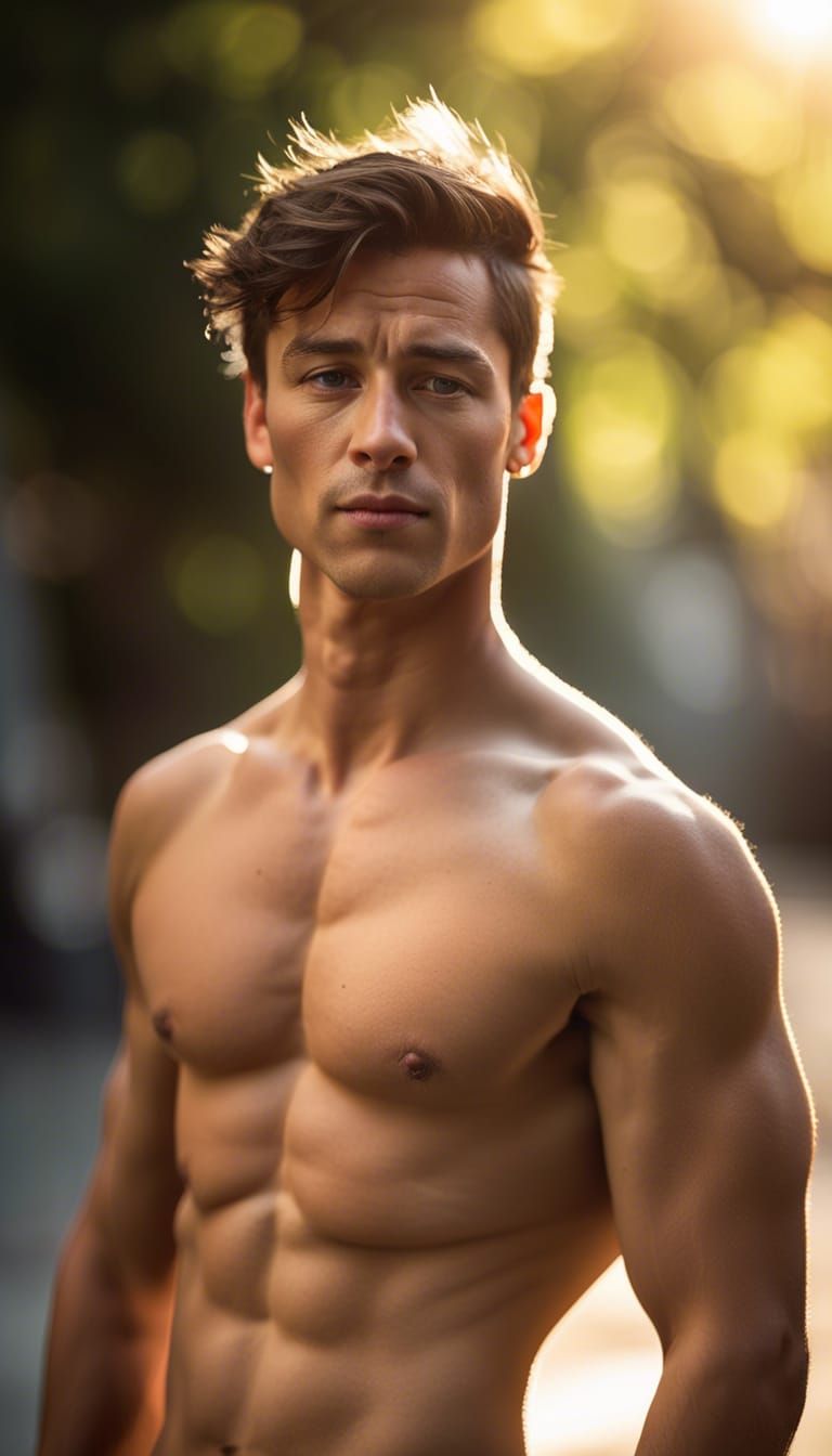 Muscular Man in Dreamy Sunlight