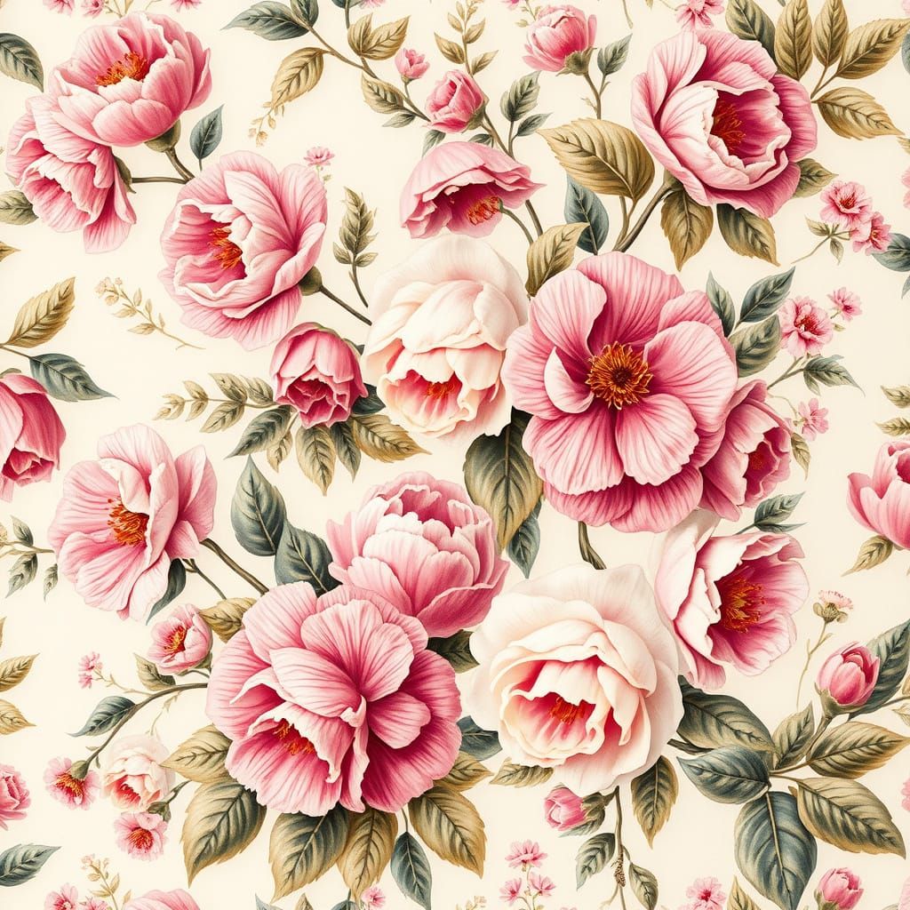 Ethereal Victorian Floral Masterpiece in Impressionist Style