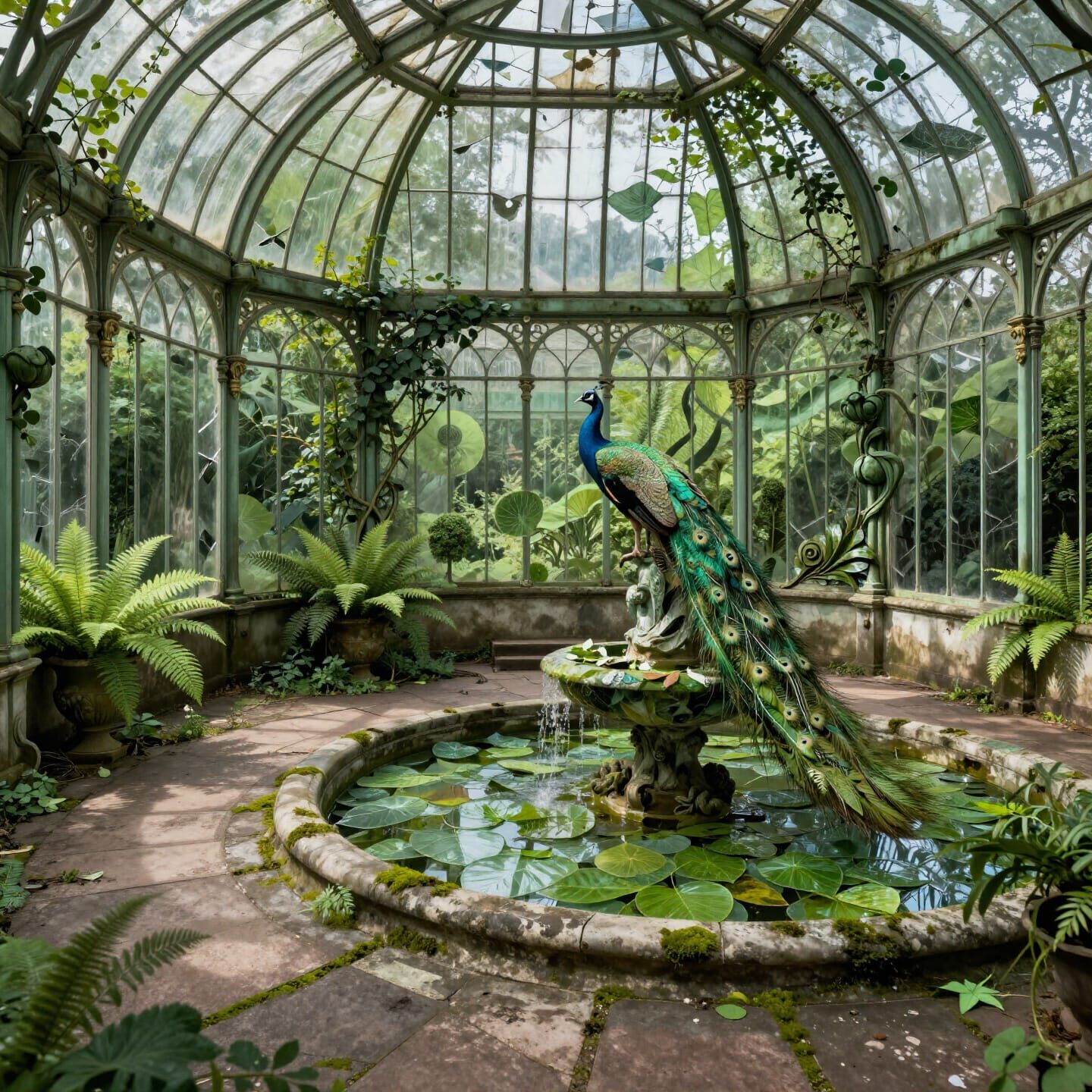 Art Nouveau Conservatory Reclaimed by Nature
