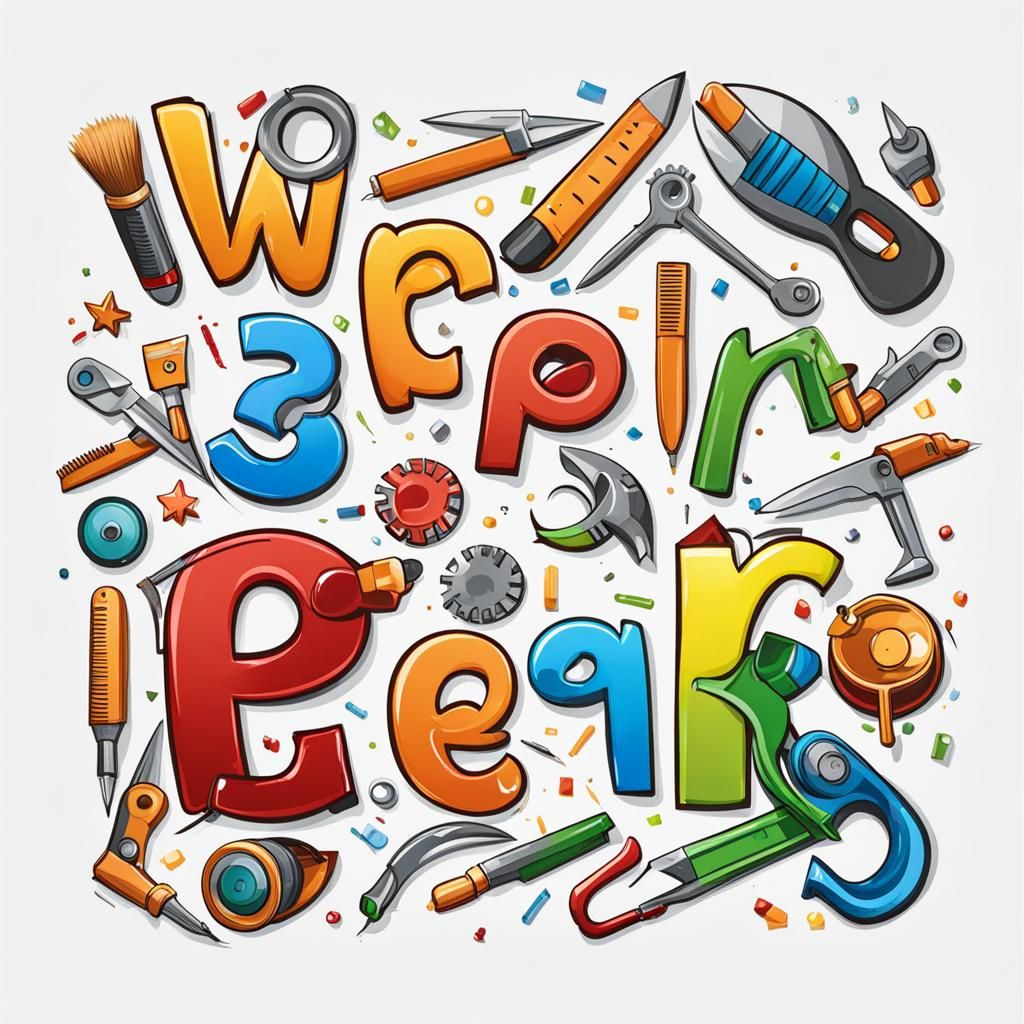 Repair and Mend Spelled Out With Tools