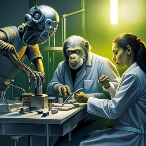 Chimpanzee Scientist's Frankenstein Surgery: A Giger-esque V...