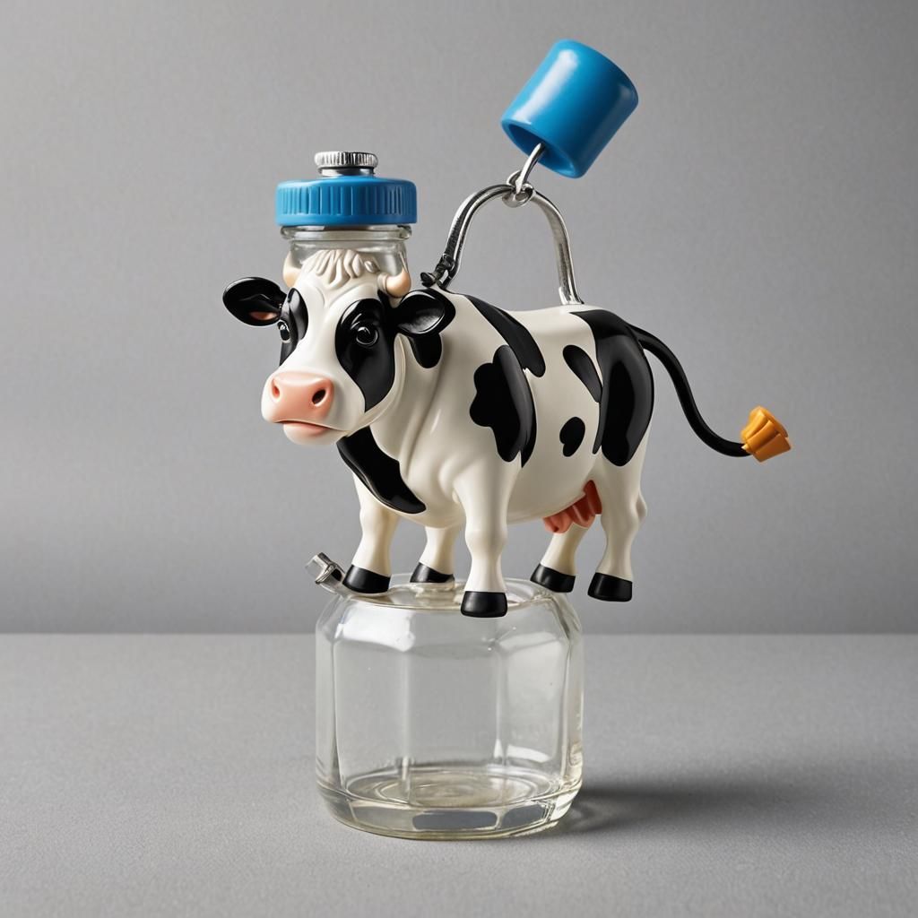 Cow Weightlifter Milk Bottle Design