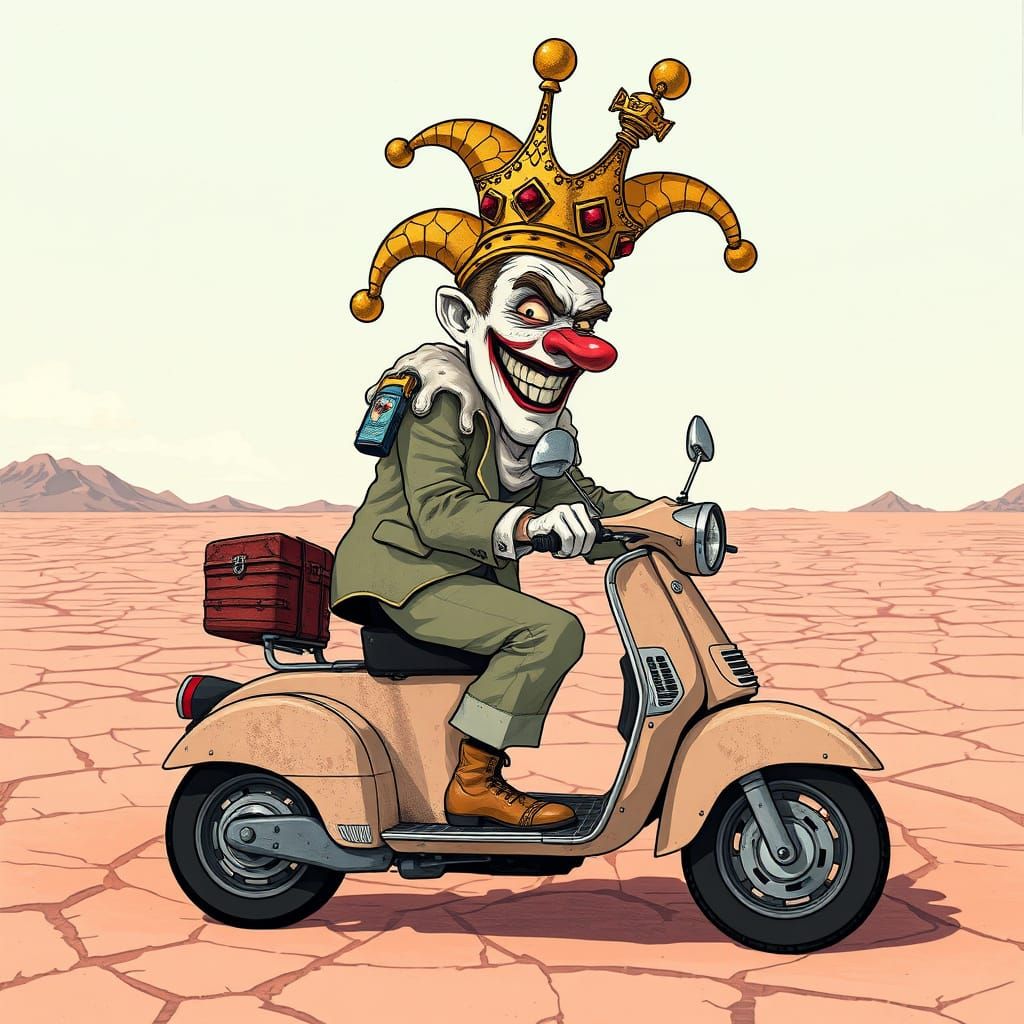 Arrogant Jester Conquers Surreal Pastel Wastes