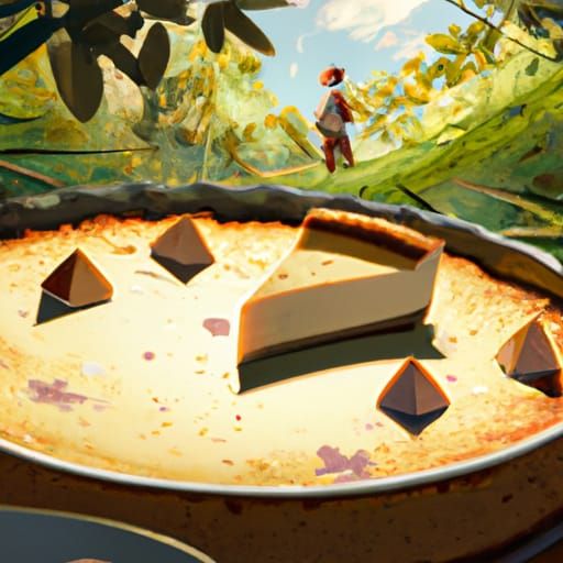 Cheesecake in Studio Ghibli Anime Style