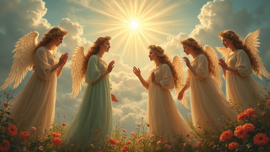 Celestial Beings Celebrate Folklore Day in Heaven