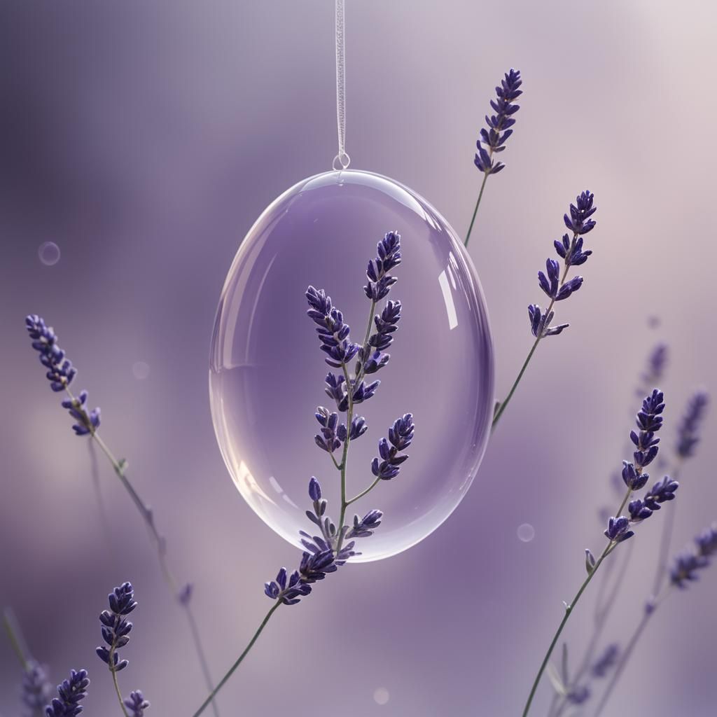 Glowing Lavender Stone in Ethereal Surrealism