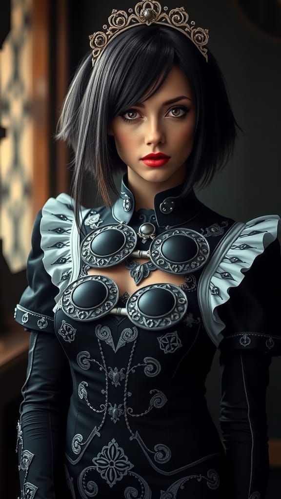 Cosplay of 2B in Gothic Maid Outfit