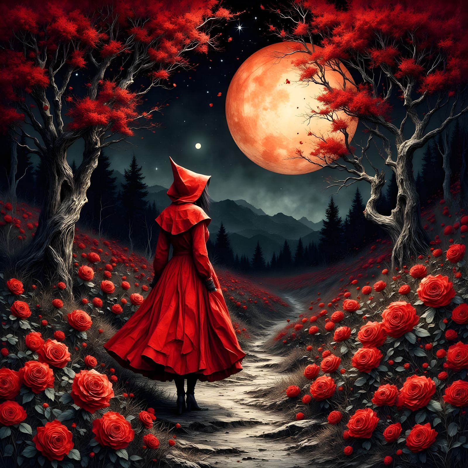 Red Riding Hood in Gustave Doré Style